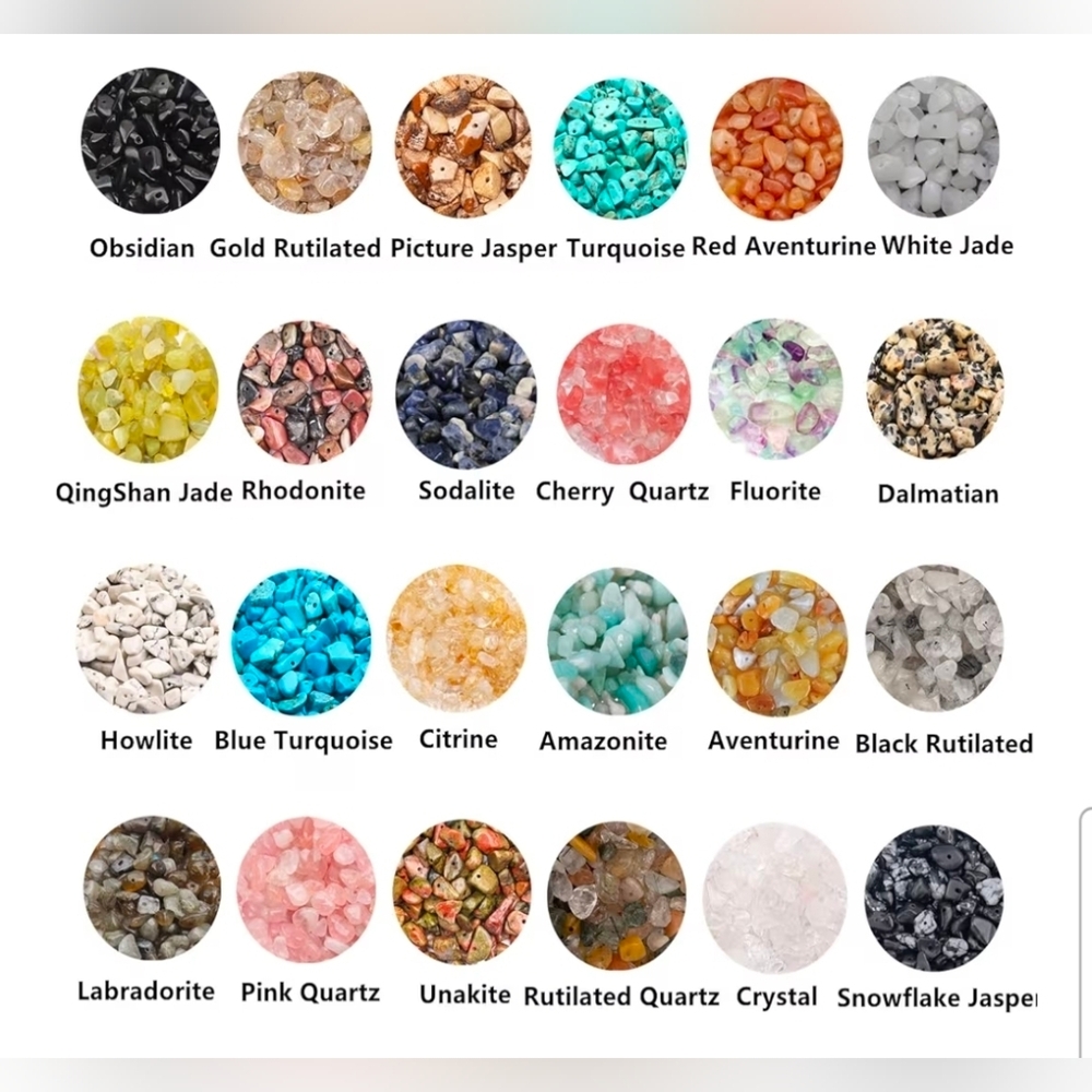 Gemstones Stone Crystal Loose Hole Drilled Bracelet Jewelry Craft Set 24 - Picture 4 of 4